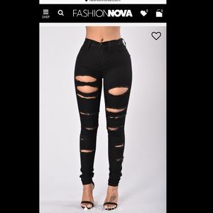 Fashion nova slash and burn jeans